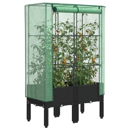 Arriate con cubierta invernadero aspecto ratán 80x40x140 cm de , Maceteros y jardineras - Ref: Foro24-4015819, Precio: 79,19 ...