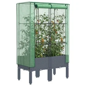 Arriate con cubierta invernadero aspecto ratán 80x40x140 cm de , Maceteros y jardineras - Ref: Foro24-4015833, Precio: 86,12 ...