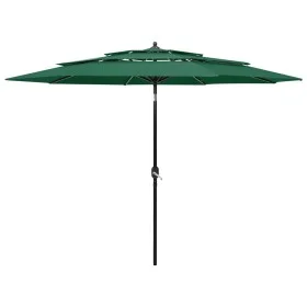 Sombrilla de 3 niveles con poste de aluminio verde 3 m de vidaXL, Sombrillas - Ref: Foro24-313869, Precio: 85,89 €, Descuento: %