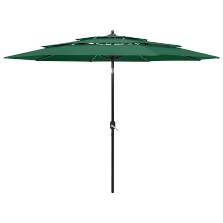 Sombrilla de 3 niveles con poste de aluminio verde 3 m de vidaXL, Sombrillas - Ref: Foro24-313869, Precio: 86,67 €, Descuento: %