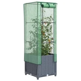 Arriate con cubierta invernadero aspecto ratán 40x40x139 cm de , Maceteros y jardineras - Ref: Foro24-4015827, Precio: 54,83 ...
