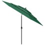 Sombrilla de 3 niveles con poste de aluminio verde 3 m de vidaXL, Sombrillas - Ref: Foro24-313869, Precio: 86,67 €, Descuento: %