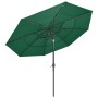 Sombrilla de 3 niveles con poste de aluminio verde 3 m de vidaXL, Sombrillas - Ref: Foro24-313869, Precio: 86,67 €, Descuento: %