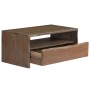 Mesa de centro borde vivo madera maciza acacia gris 90x50x40 cm en Mesas de centro | Comprar online en Foru.es