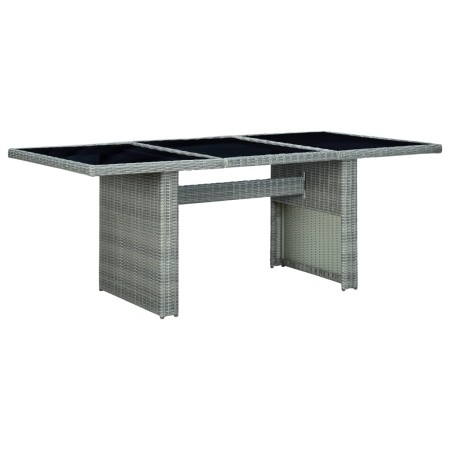 Mesa de jardín de ratán sintético y vidrio templado gris claro de vidaXL, Mesas de jardín - Ref: Foro24-313311, Precio: 239,3...