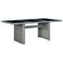 Mesa de jardín de ratán sintético y vidrio templado gris claro de vidaXL, Mesas de jardín - Ref: Foro24-313311, Precio: 239,3...
