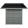 Mesa de jardín de ratán sintético y vidrio templado gris claro de vidaXL, Mesas de jardín - Ref: Foro24-313311, Precio: 239,3...