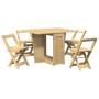 Set comedor plegable mariposa 5 pzas Corona madera pino marrón de , muebles para cocinas y comedores - Ref: Foro24-3295716, P...