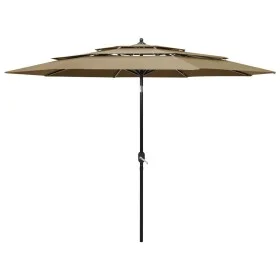 Sombrilla de 3 niveles con poste de aluminio gris taupé 3 m de vidaXL, Sombrillas - Ref: Foro24-313871, Precio: 98,70 €, Desc...