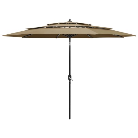 Sombrilla de 3 niveles con poste de aluminio gris taupé 3 m de vidaXL, Sombrillas - Ref: Foro24-313871, Precio: 100,99 €, Des...