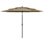 Sombrilla de 3 niveles con poste de aluminio gris taupé 3 m de vidaXL, Sombrillas - Ref: Foro24-313871, Precio: 100,99 €, Des...