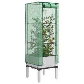 Arriate con cubierta invernadero aspecto ratán 40x40x140 cm by , Pots and planters - Ref: Foro24-4015846, Price: 41,44 €, Dis...