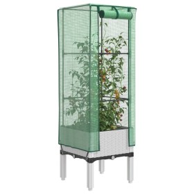 Arriate con cubierta invernadero aspecto ratán 40x40x140 cm de , Maceteros y jardineras - Ref: Foro24-4015846, Precio: 42,08 ...