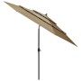 Sombrilla de 3 niveles con poste de aluminio gris taupé 3 m de vidaXL, Sombrillas - Ref: Foro24-313871, Precio: 100,99 €, Des...