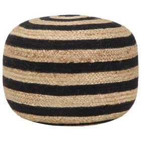 Puf hecho a mano negro 45x30 cm yute de , Otomanas - Ref: Foro24-248075, Precio: 66,99 €, Descuento: %