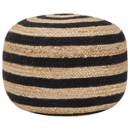 Puf hecho a mano negro 45x30 cm yute de , Otomanas - Ref: Foro24-248075, Precio: 68,22 €, Descuento: %