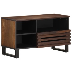 Mueble de TV madera maciza mango marrón 80x34x46 cm de , Almacenamiento para CD y DVD - Ref: Foro24-377521, Precio: 74,12 €, ...