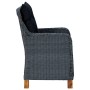 Sillas de jardín con cojines 2 uds ratán sintético gris oscuro de vidaXL, Sillas de jardín - Ref: Foro24-313316, Precio: 274,...