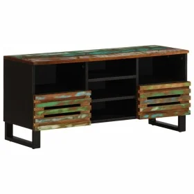 Mueble de TV madera maciza de acacia 100x34x46 cm de , Almacenamiento para CD y DVD - Ref: Foro24-377528, Precio: 83,84 €, De...