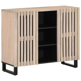 Aparador de madera maciza de mango 90x34x75 cm de , Taquillas y armarios de almacenamiento - Ref: Foro24-377577, Precio: 95,1...