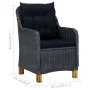 Sillas de jardín con cojines 2 uds ratán sintético gris oscuro de vidaXL, Sillas de jardín - Ref: Foro24-313316, Precio: 272,...