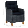 Sillas de jardín con cojines 2 uds ratán sintético gris oscuro de vidaXL, Sillas de jardín - Ref: Foro24-313316, Precio: 274,...