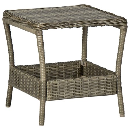 Mesa de jardín ratán sintético marrón 45x45x46,5 cm de vidaXL, Mesas de jardín - Ref: Foro24-313308, Precio: 61,71 €, Descuen...