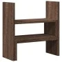 Organizador de escritorio ajustable marrón roble 40x17x41 cm de , Bases y elevadores para ordenadores - Ref: Foro24-854766, P...