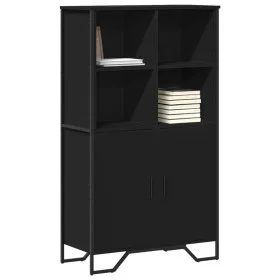 Tall black engineered wood sideboard 79.5x35.5x137.5 cm by , Sideboards - Ref: Foro24-3295307, Price: 128,21 €, Discount: %