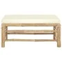Reposapiés de jardín bambú con cojín blanco crema de vidaXL, Sofás modulares de exterior - Ref: Foro24-313147, Precio: 92,04 ...