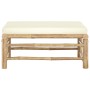 Reposapiés de jardín bambú con cojín blanco crema de vidaXL, Sofás modulares de exterior - Ref: Foro24-313147, Precio: 95,29 ...