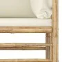 Sofá de esquina para jardín bambú con cojines blanco crema von vidaXL, Modulare Sofas für den Außenbereich - Ref: Foro24-3131...