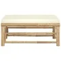Reposapiés de jardín bambú con cojín blanco crema de vidaXL, Sofás modulares de exterior - Ref: Foro24-313147, Precio: 92,04 ...