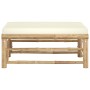 Reposapiés de jardín bambú con cojín blanco crema de vidaXL, Sofás modulares de exterior - Ref: Foro24-313147, Precio: 95,29 ...