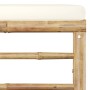 Reposapiés de jardín bambú con cojín blanco crema de vidaXL, Sofás modulares de exterior - Ref: Foro24-313147, Precio: 95,29 ...