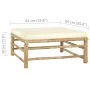 Reposapiés de jardín bambú con cojín blanco crema de vidaXL, Sofás modulares de exterior - Ref: Foro24-313147, Precio: 92,04 ...