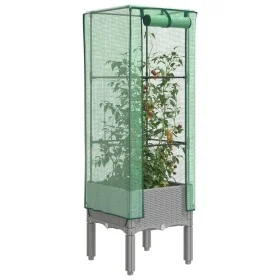 Arriate con cubierta invernadero aspecto ratán 40x40x140 cm de , Maceteros y jardineras - Ref: Foro24-4015860, Precio: 41,48 ...