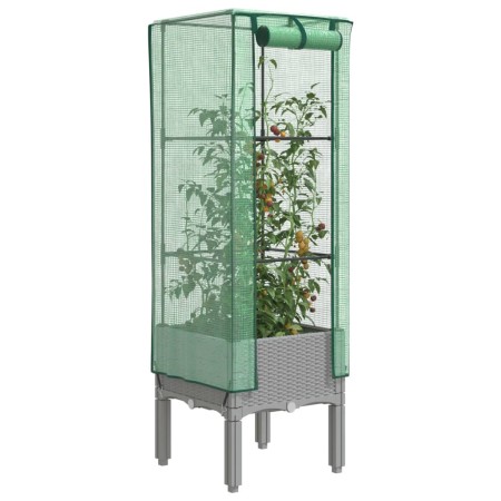 Arriate con cubierta invernadero aspecto ratán 40x40x140 cm de , Maceteros y jardineras - Ref: Foro24-4015860, Precio: 42,59 ...