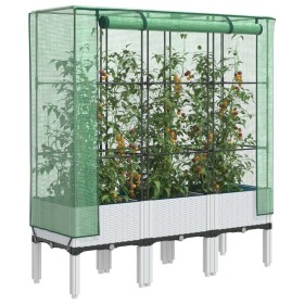 Arriate con cubierta invernadero aspecto ratán 120x40x140 cm de , Maceteros y jardineras - Ref: Foro24-4015848, Precio: 94,31...