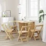 Folding dining chairs 4 pcs Crown pine wood brown wax by , Folding stools and chairs - Ref: Foro24-4013434, Price: 154,43 €, ...