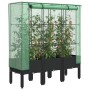 Arriate con cubierta invernadero aspecto ratán 120x40x140 cm de , Maceteros y jardineras - Ref: Foro24-4015820, Precio: 107,5...