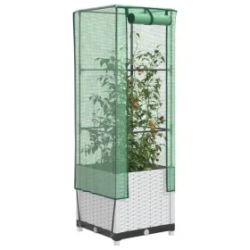 Arriate con cubierta invernadero aspecto ratán 40x40x139 cm de , Maceteros y jardineras - Ref: Foro24-4015841, Precio: 51,22 ...