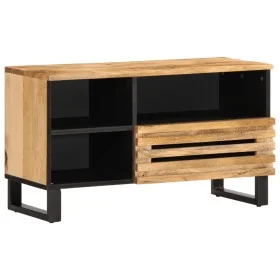 Massives TV-Möbel aus grobem Mangoholz 80x34x46 cm von , CD- und DVD-Speicher - Ref: Foro24-377519, Preis: 65,15 €, Rabatt: %