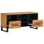 Mueble de TV madera maciza de acacia 100x34x46 cm de , Almacenamiento para CD y DVD - Ref: Foro24-377525, Precio: 85,10 €, De...