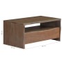 Mesa de centro borde vivo madera maciza acacia gris 90x50x40 cm en Mesas de centro | Comprar online en Foru.es