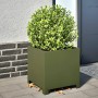 Jardinera de acero verde oliva 40x40x40 cm de , Maceteros y jardineras - Ref: Foro24-851205, Precio: 52,57 €, Descuento: %
