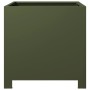 Jardinera de acero verde oliva 40x40x40 cm de , Maceteros y jardineras - Ref: Foro24-851205, Precio: 52,57 €, Descuento: %