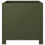 Jardinera de acero verde oliva 40x40x40 cm de , Maceteros y jardineras - Ref: Foro24-851205, Precio: 52,57 €, Descuento: %