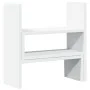 Organizador de escritorio ajustable madera blanco 40x17x41 cm de , Bases y elevadores para ordenadores - Ref: Foro24-854760, ...
