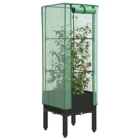 Arriate con cubierta invernadero aspecto ratán 40x40x140 cm de , Maceteros y jardineras - Ref: Foro24-4015818, Precio: 52,80 ...